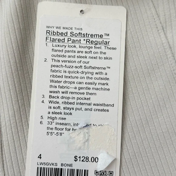 Lululemon Ribbed Softstreme Flared Pant Women’s Size 4 High Rise New With Tags - Picture 4 of 8